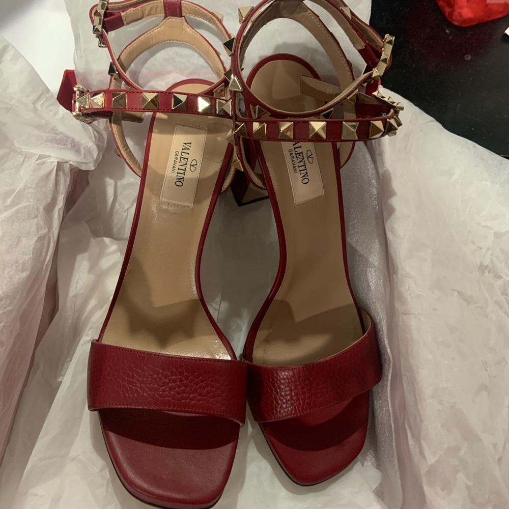 Valentino Rockstud Sandal Heels Size 37.5